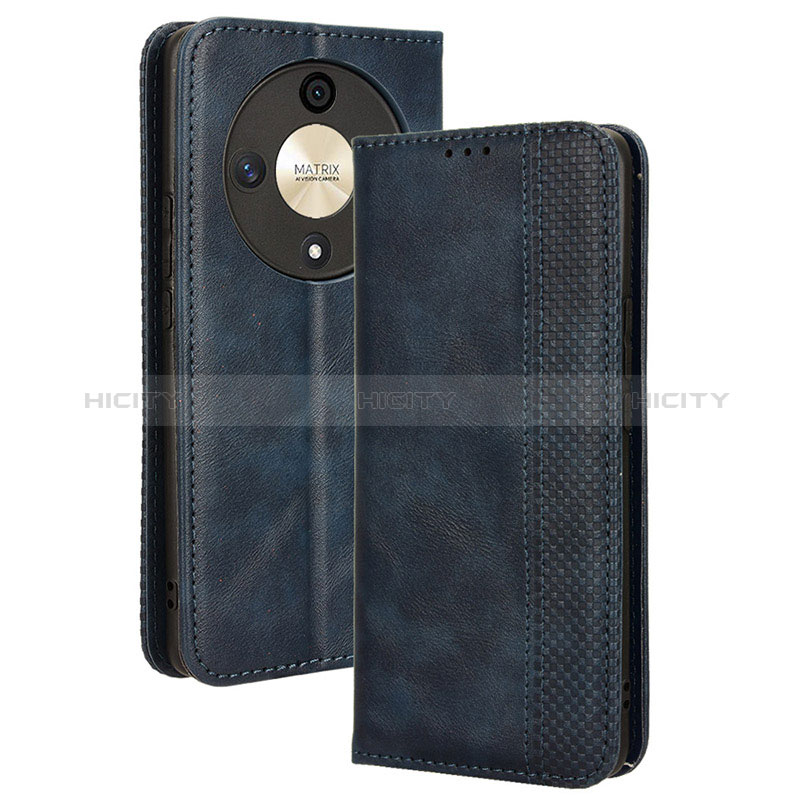 Custodia Portafoglio In Pelle Cover con Supporto BY4 per Huawei Honor Magic6 Lite 5G Blu