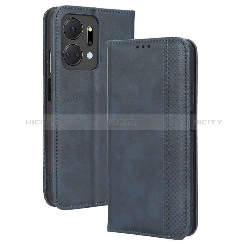 Custodia Portafoglio In Pelle Cover con Supporto BY4 per Huawei Honor X7a Blu