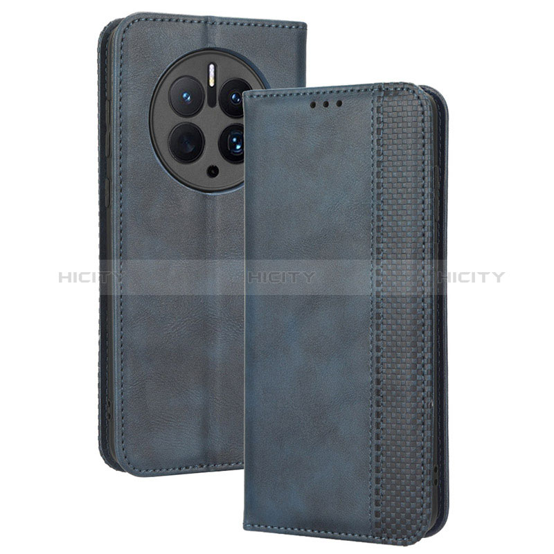 Custodia Portafoglio In Pelle Cover con Supporto BY4 per Huawei Mate 50 Pro Blu