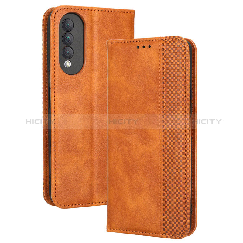 Custodia Portafoglio In Pelle Cover con Supporto BY4 per Huawei Nova 10z Marrone