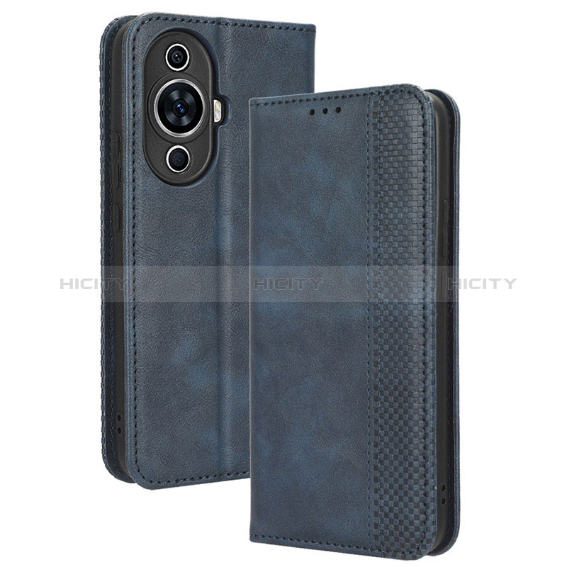 Custodia Portafoglio In Pelle Cover con Supporto BY4 per Huawei Nova 11 Blu