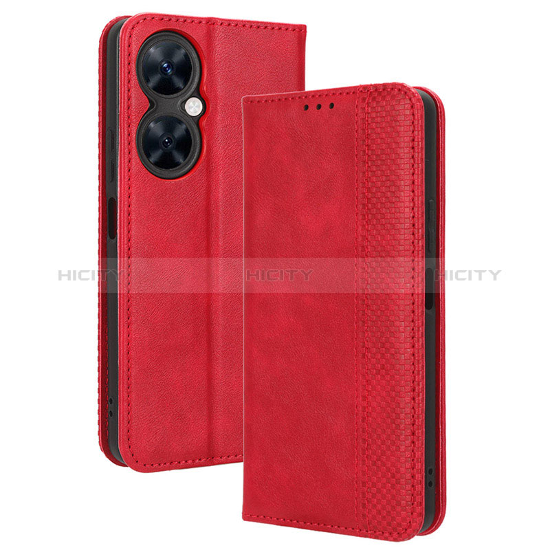 Custodia Portafoglio In Pelle Cover con Supporto BY4 per Huawei Nova 11i Rosso