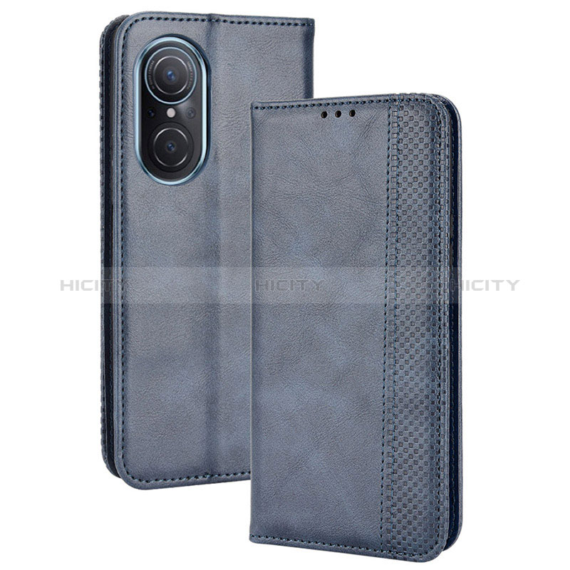 Custodia Portafoglio In Pelle Cover con Supporto BY4 per Huawei Nova 9 SE Blu