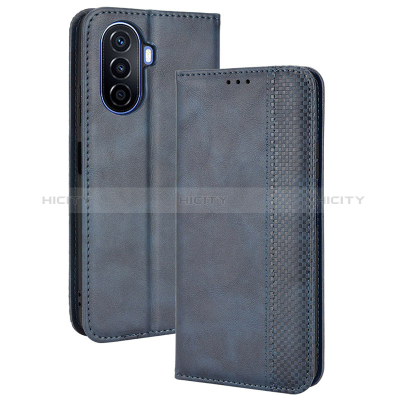 Custodia Portafoglio In Pelle Cover con Supporto BY4 per Huawei Nova Y71 Blu