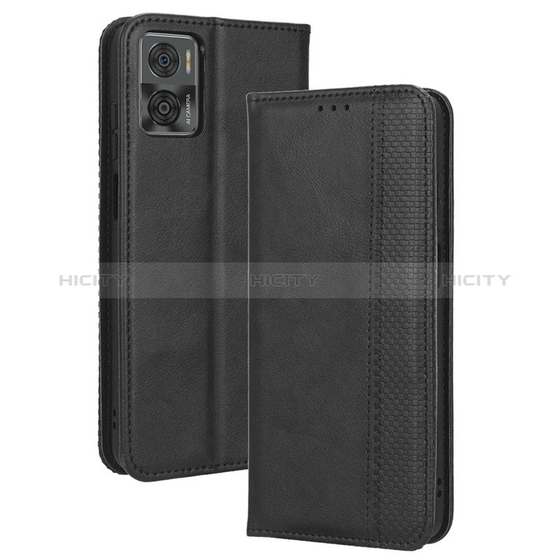 Custodia Portafoglio In Pelle Cover con Supporto BY4 per Motorola Moto E22i Nero