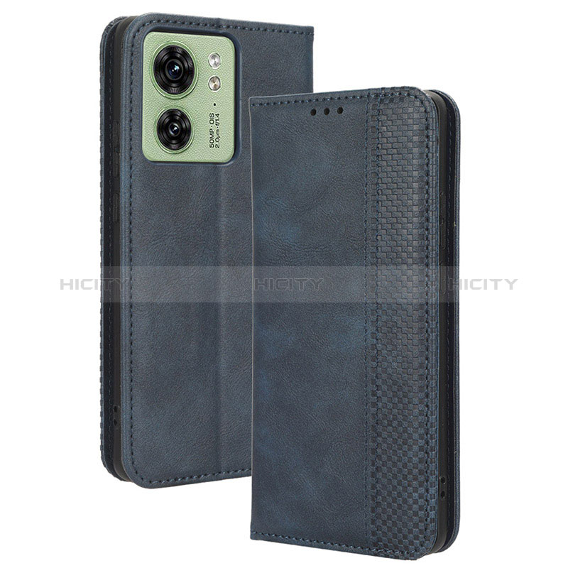 Custodia Portafoglio In Pelle Cover con Supporto BY4 per Motorola Moto Edge 40 5G Blu