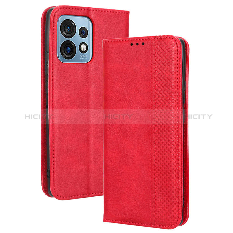 Custodia Portafoglio In Pelle Cover con Supporto BY4 per Motorola Moto Edge Plus (2023) 5G Rosso