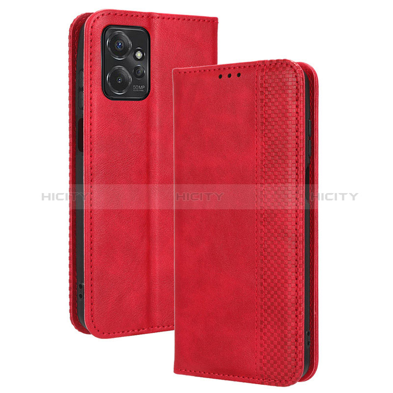 Custodia Portafoglio In Pelle Cover con Supporto BY4 per Motorola Moto G Power 5G (2023) Rosso