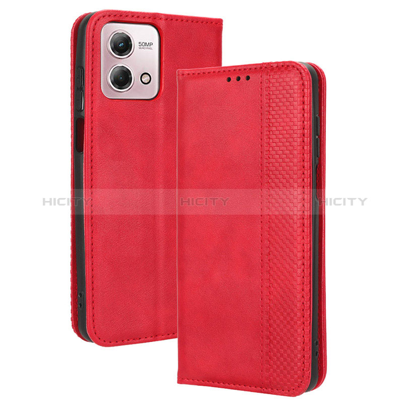 Custodia Portafoglio In Pelle Cover con Supporto BY4 per Motorola Moto G Stylus (2023) 5G Rosso