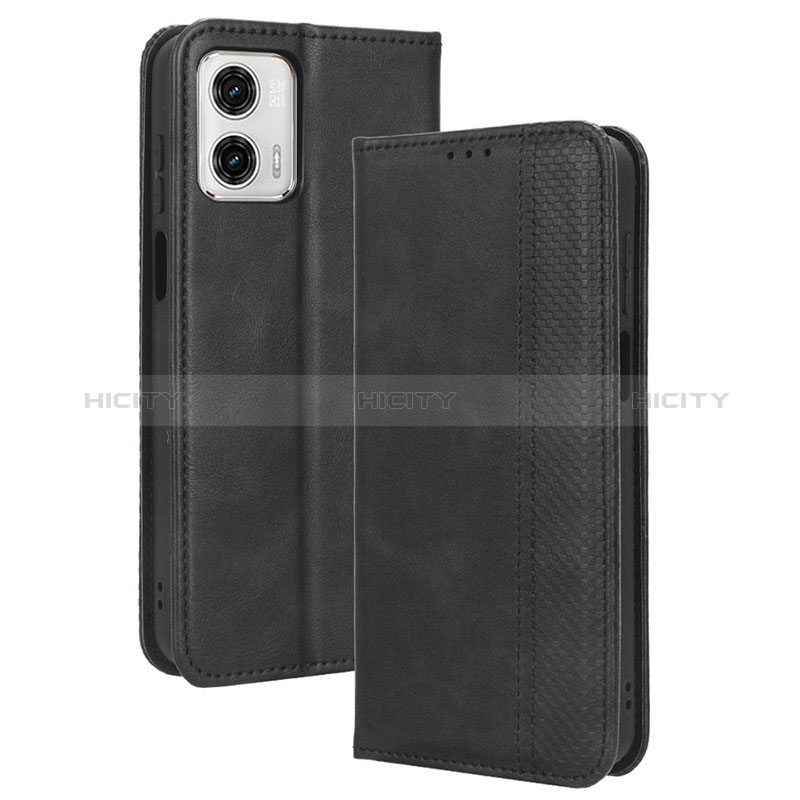 Custodia Portafoglio In Pelle Cover con Supporto BY4 per Motorola Moto G53 5G Nero