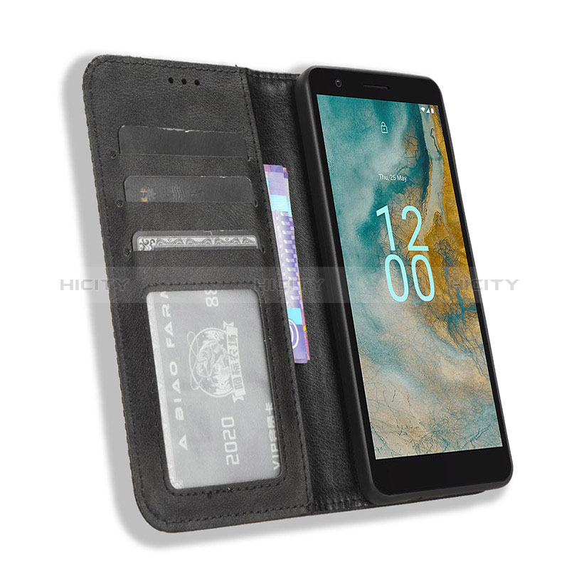 Custodia Portafoglio In Pelle Cover con Supporto BY4 per Nokia C02