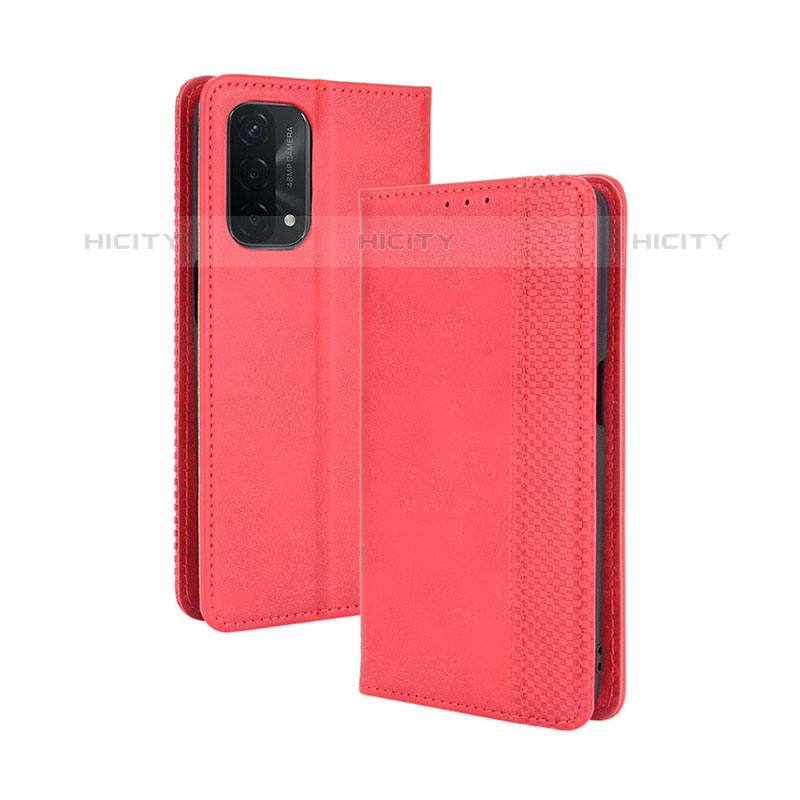 Custodia Portafoglio In Pelle Cover con Supporto BY4 per OnePlus Nord N200 5G Rosso