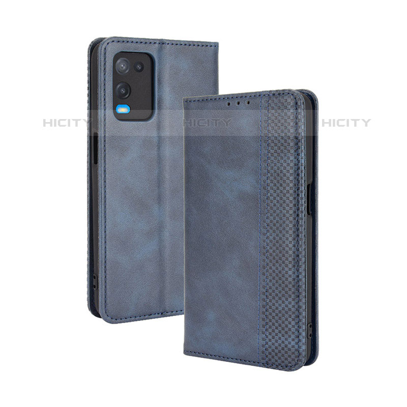 Custodia Portafoglio In Pelle Cover con Supporto BY4 per Oppo A54 4G Blu