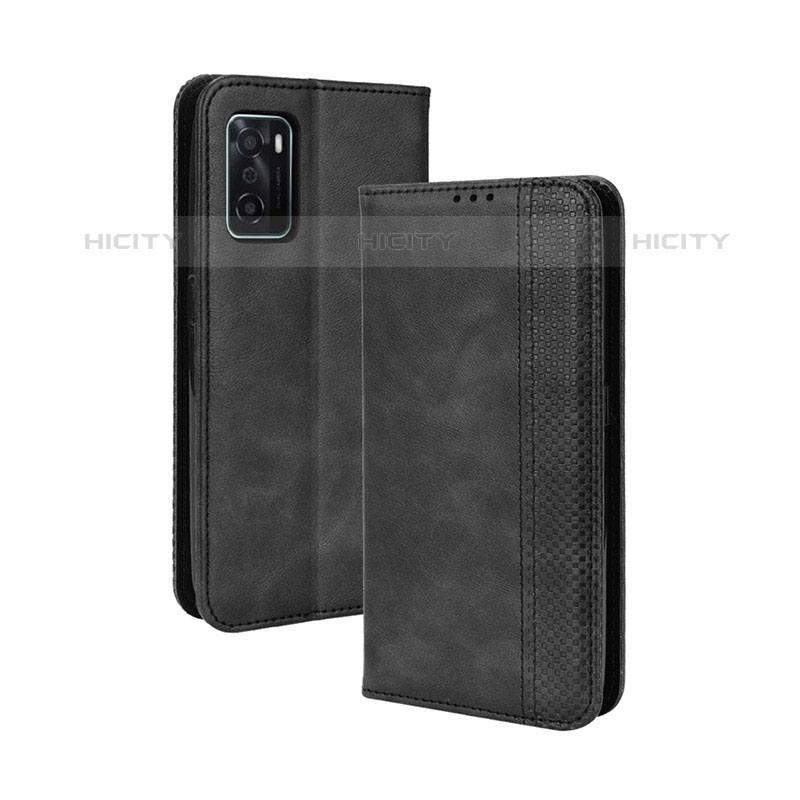 Custodia Portafoglio In Pelle Cover con Supporto BY4 per Oppo A55S 5G Nero