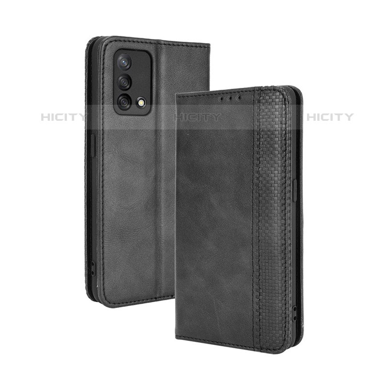 Custodia Portafoglio In Pelle Cover con Supporto BY4 per Oppo A74 4G Nero