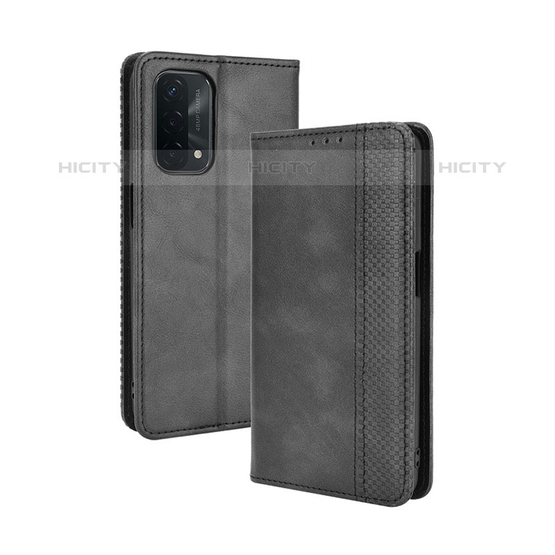 Custodia Portafoglio In Pelle Cover con Supporto BY4 per Oppo A93 5G Nero