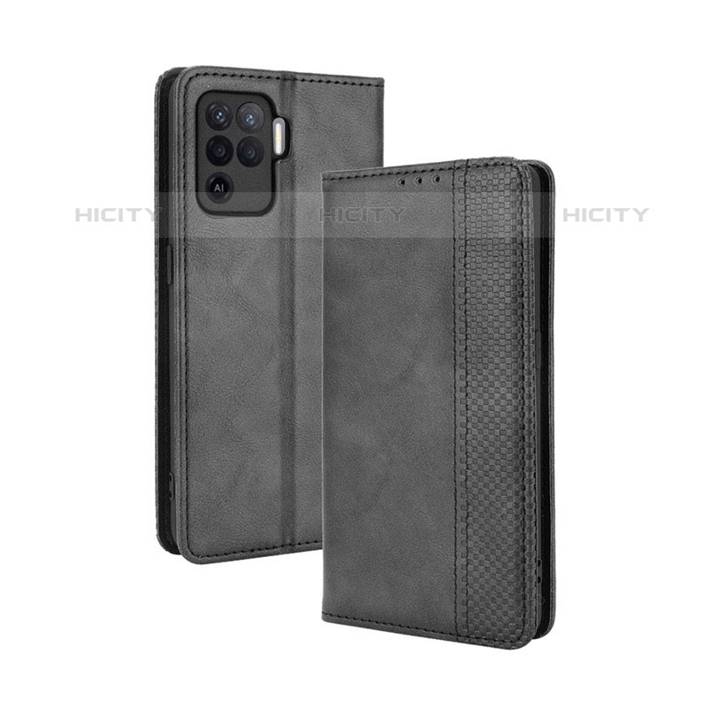 Custodia Portafoglio In Pelle Cover con Supporto BY4 per Oppo A94 4G Nero