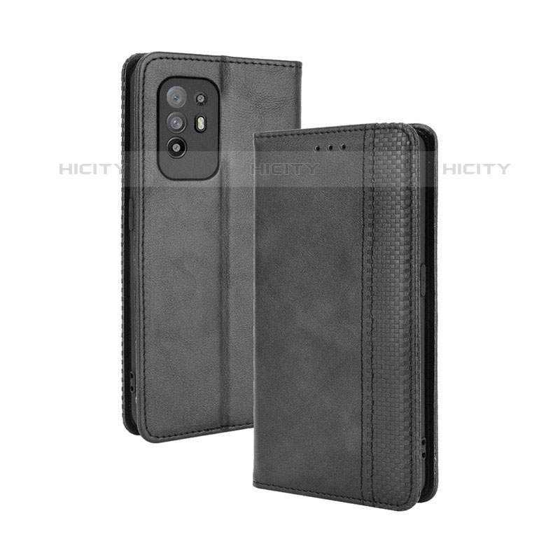 Custodia Portafoglio In Pelle Cover con Supporto BY4 per Oppo A94 5G Nero