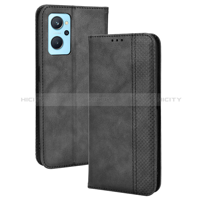 Custodia Portafoglio In Pelle Cover con Supporto BY4 per Oppo A96 4G Nero