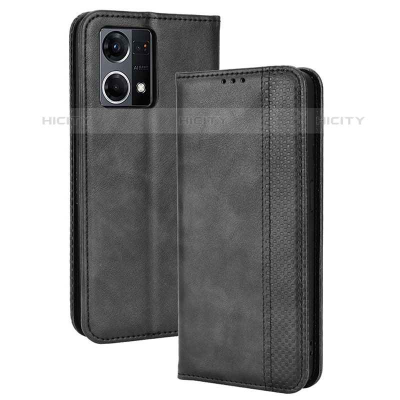 Custodia Portafoglio In Pelle Cover con Supporto BY4 per Oppo F21 Pro 4G Nero