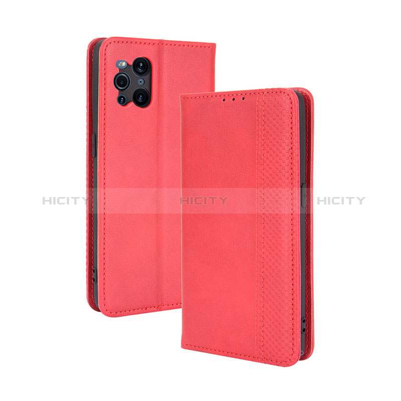 Custodia Portafoglio In Pelle Cover con Supporto BY4 per Oppo Find X3 5G