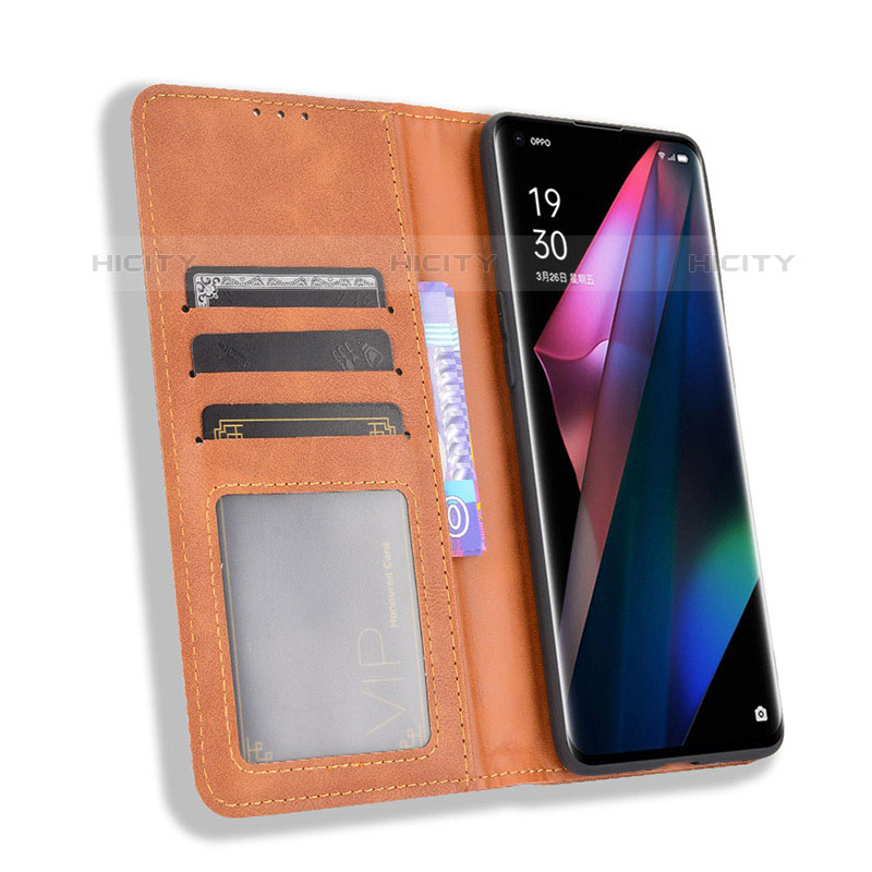 Custodia Portafoglio In Pelle Cover con Supporto BY4 per Oppo Find X3 Pro 5G