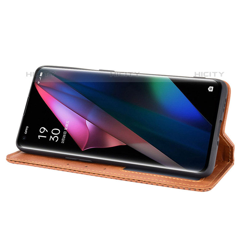 Custodia Portafoglio In Pelle Cover con Supporto BY4 per Oppo Find X3 Pro 5G