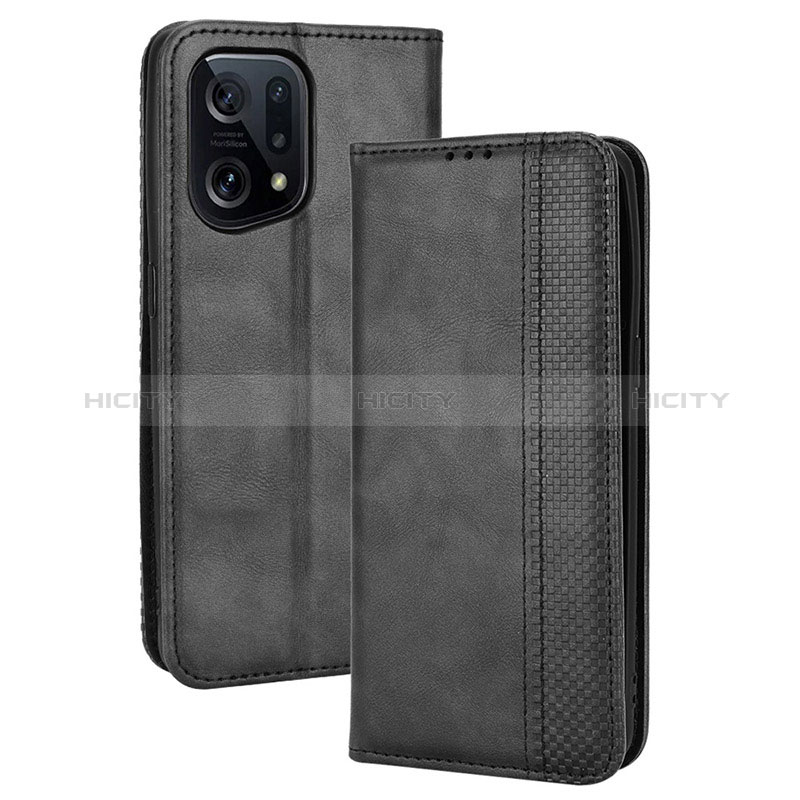 Custodia Portafoglio In Pelle Cover con Supporto BY4 per Oppo Find X5 5G