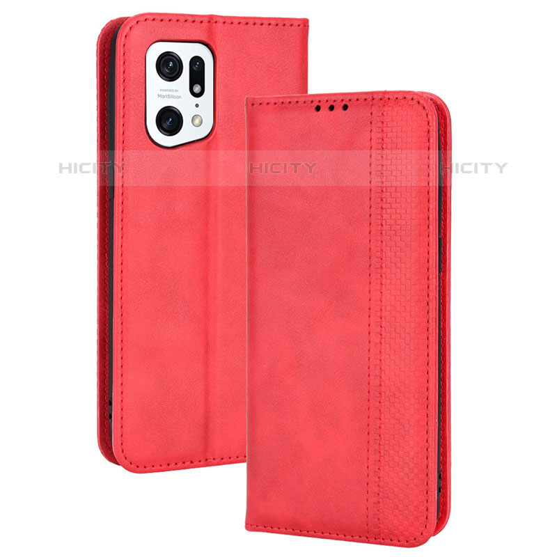 Custodia Portafoglio In Pelle Cover con Supporto BY4 per Oppo Find X5 Pro 5G