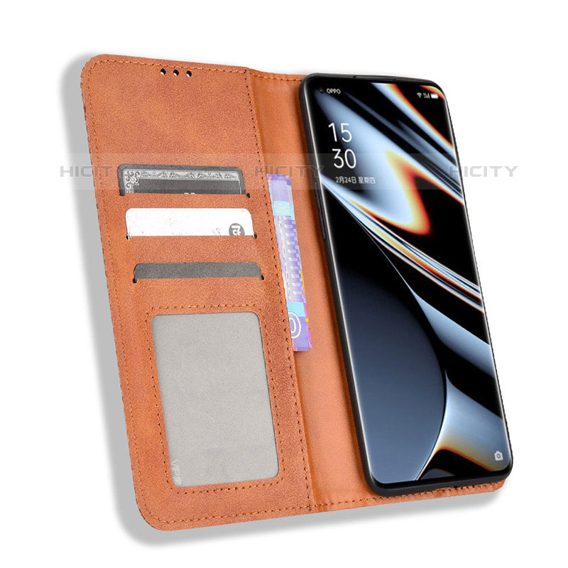 Custodia Portafoglio In Pelle Cover con Supporto BY4 per Oppo Find X5 Pro 5G