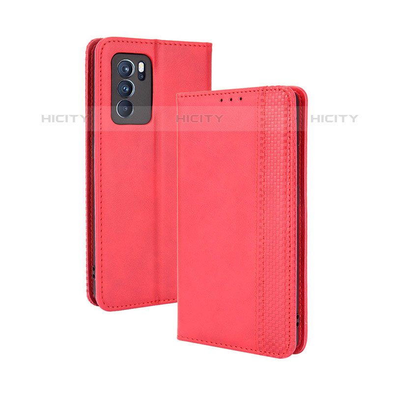 Custodia Portafoglio In Pelle Cover con Supporto BY4 per Oppo Reno6 Pro 5G India