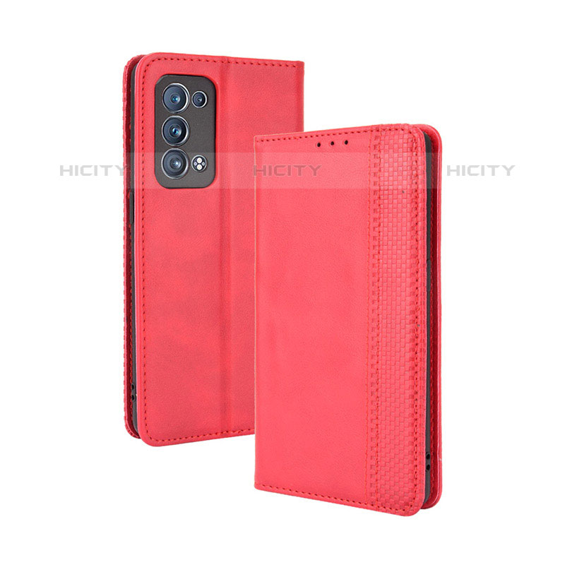 Custodia Portafoglio In Pelle Cover con Supporto BY4 per Oppo Reno6 Pro+ Plus 5G