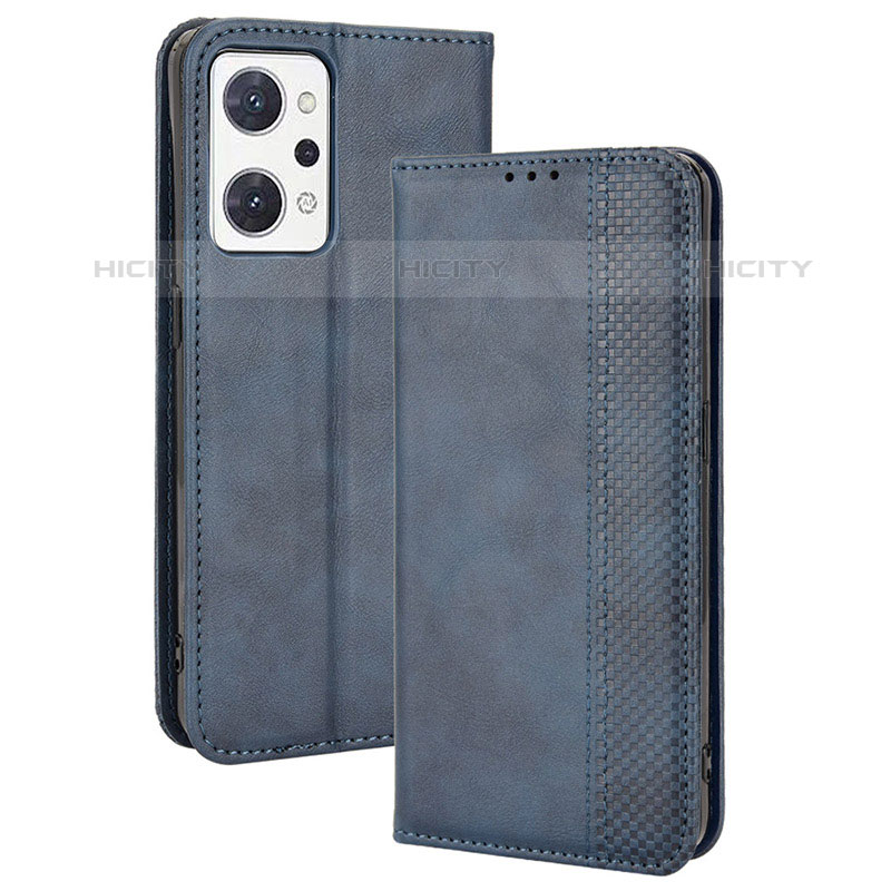 Custodia Portafoglio In Pelle Cover con Supporto BY4 per Oppo Reno7 A Blu