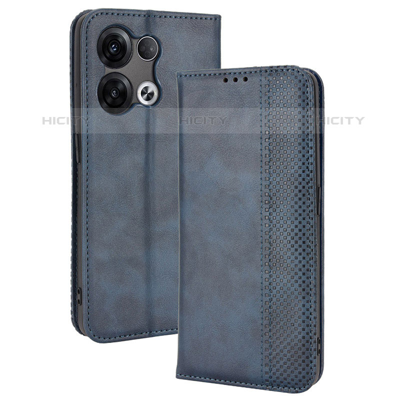 Custodia Portafoglio In Pelle Cover con Supporto BY4 per Oppo Reno8 Pro 5G Blu