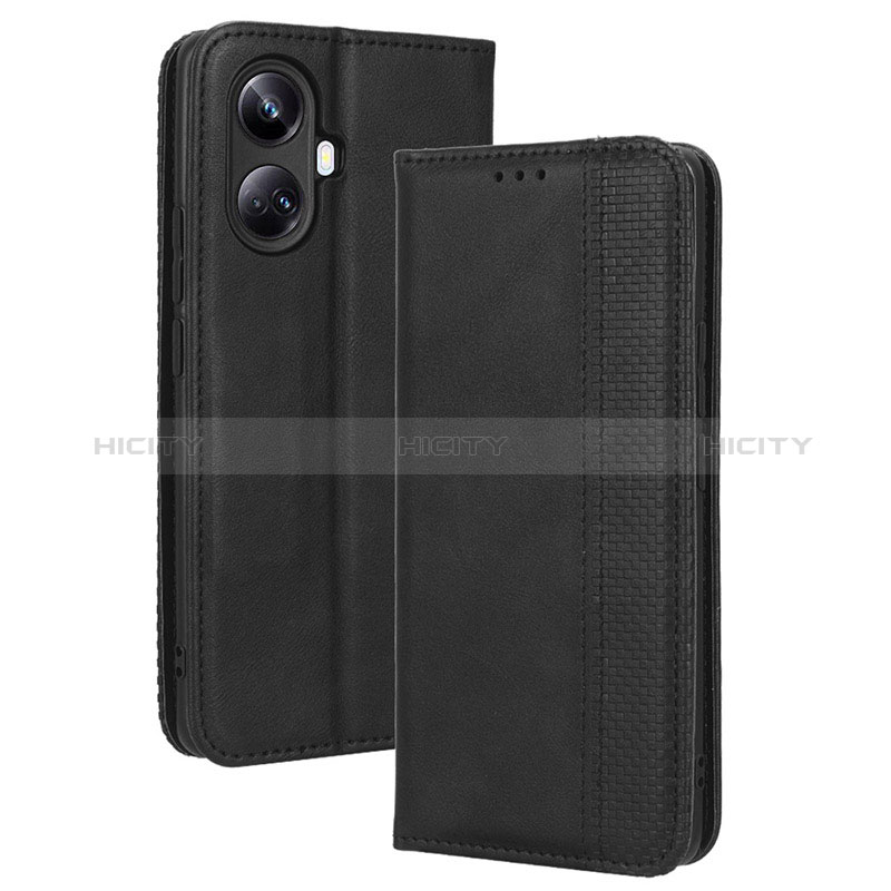 Custodia Portafoglio In Pelle Cover con Supporto BY4 per Realme 10 Pro+ Plus 5G Nero