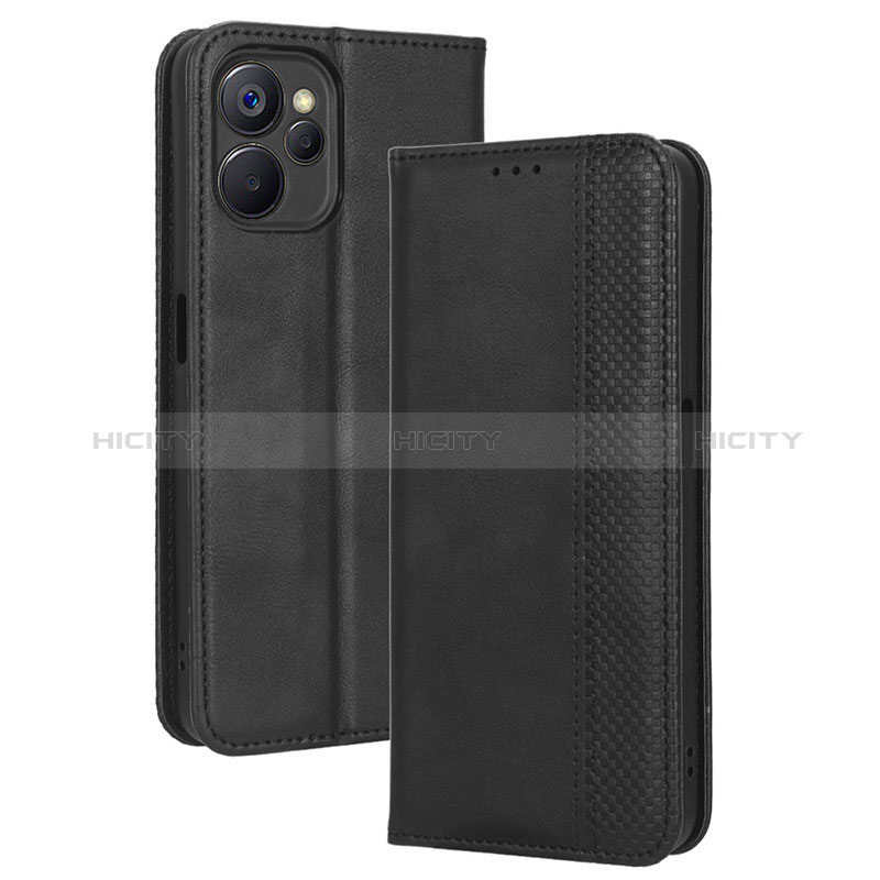 Custodia Portafoglio In Pelle Cover con Supporto BY4 per Realme 10T 5G Nero