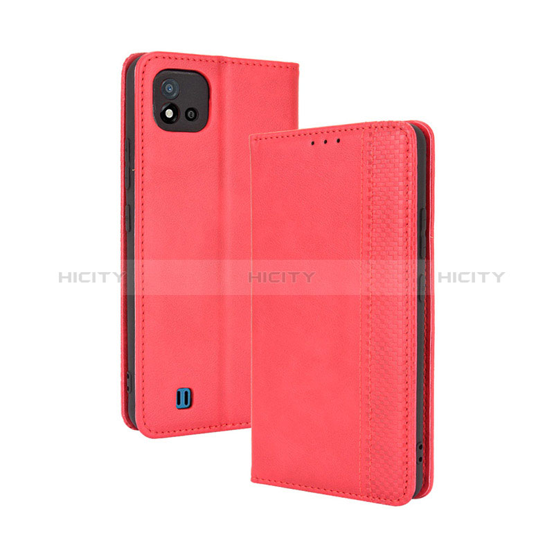 Custodia Portafoglio In Pelle Cover con Supporto BY4 per Realme C11 (2021) Rosso