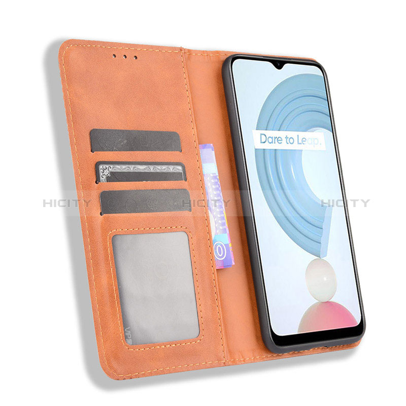 Custodia Portafoglio In Pelle Cover con Supporto BY4 per Realme C25Y India