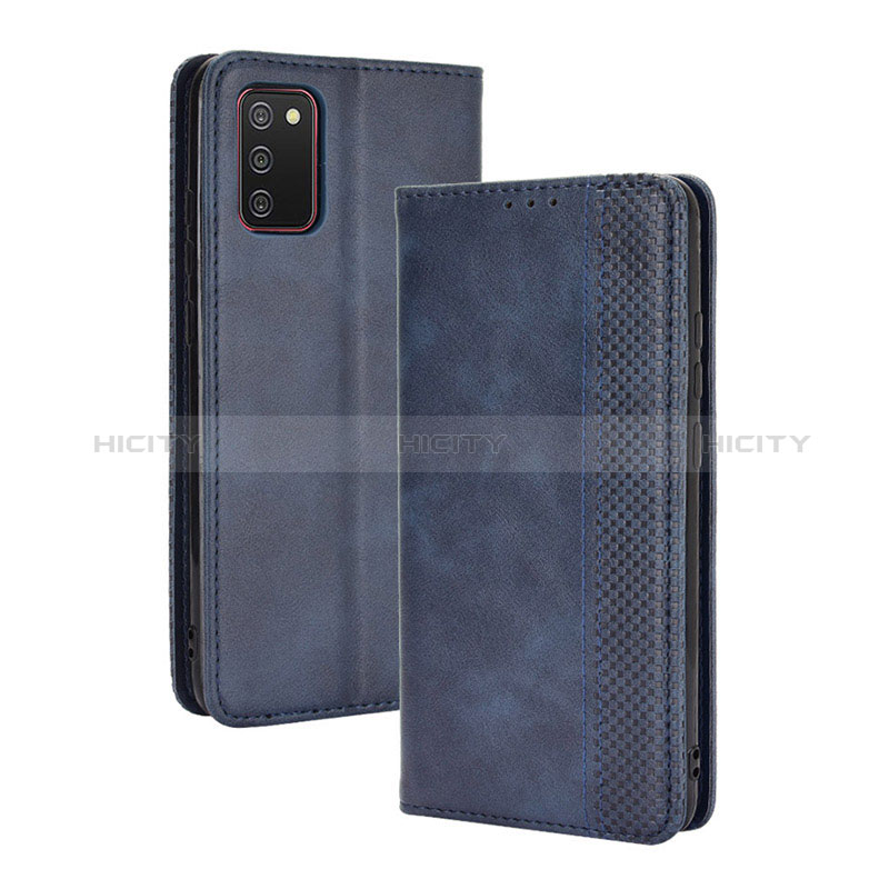 Custodia Portafoglio In Pelle Cover con Supporto BY4 per Samsung Galaxy A02s Blu