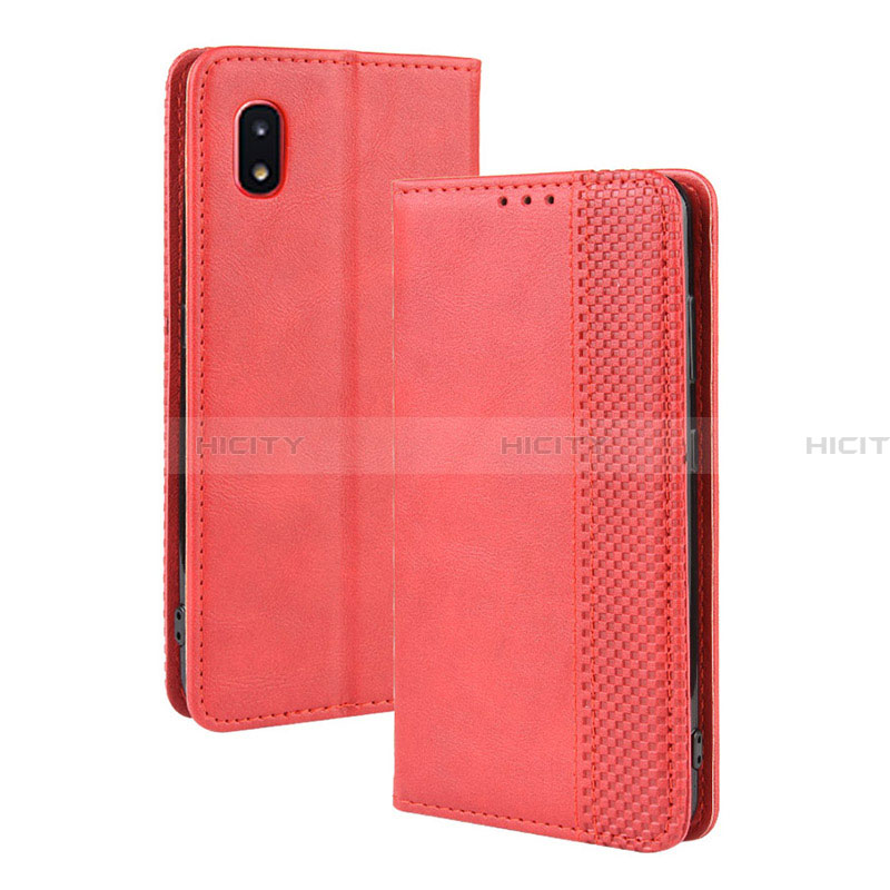 Custodia Portafoglio In Pelle Cover con Supporto BY4 per Samsung Galaxy A21 SC-42A Rosso