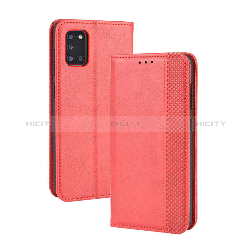 Custodia Portafoglio In Pelle Cover con Supporto BY4 per Samsung Galaxy A31 Rosso