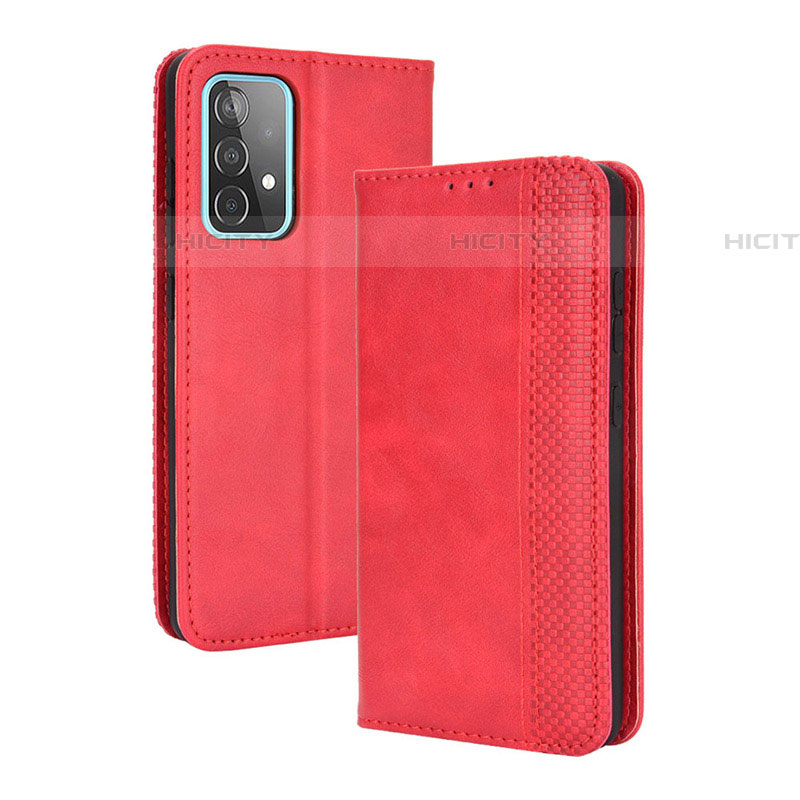 Custodia Portafoglio In Pelle Cover con Supporto BY4 per Samsung Galaxy A52 4G Rosso