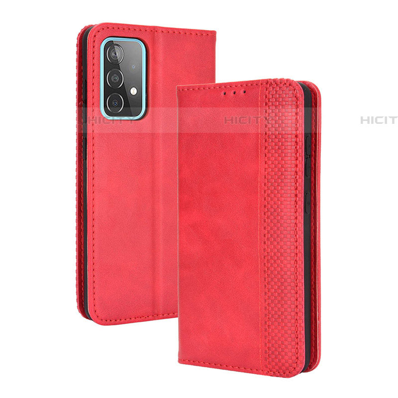 Custodia Portafoglio In Pelle Cover con Supporto BY4 per Samsung Galaxy A72 5G Rosso