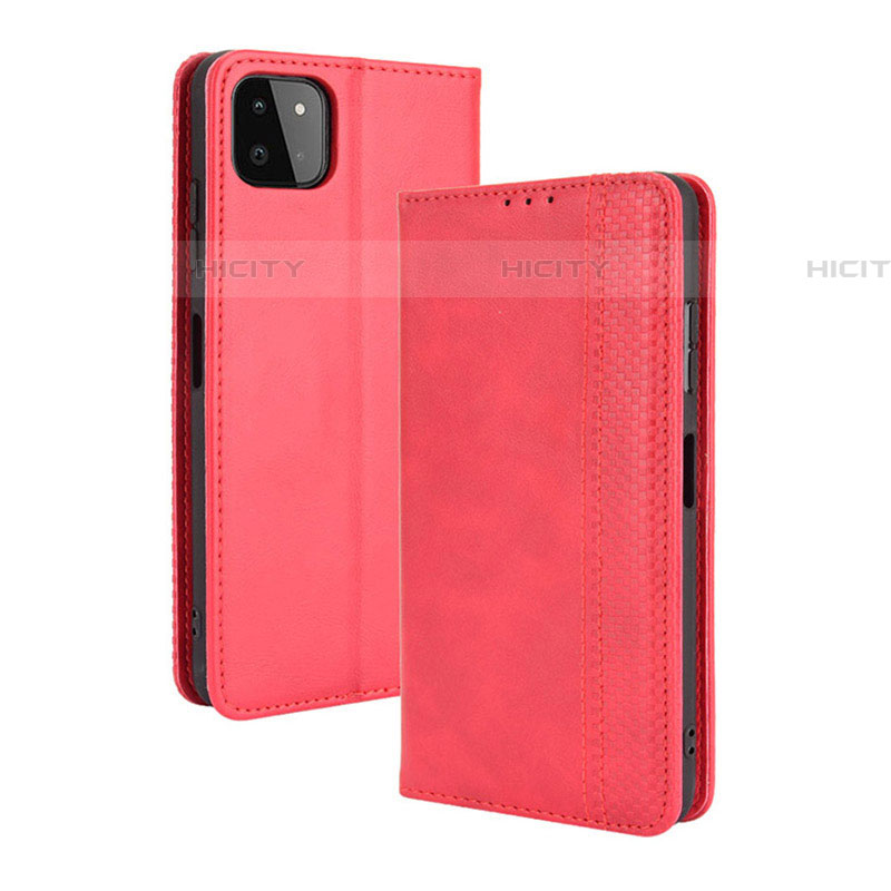 Custodia Portafoglio In Pelle Cover con Supporto BY4 per Samsung Galaxy F42 5G Rosso