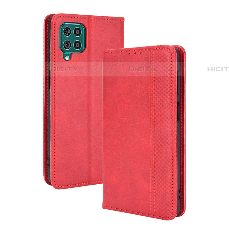 Custodia Portafoglio In Pelle Cover con Supporto BY4 per Samsung Galaxy F62 5G Rosso