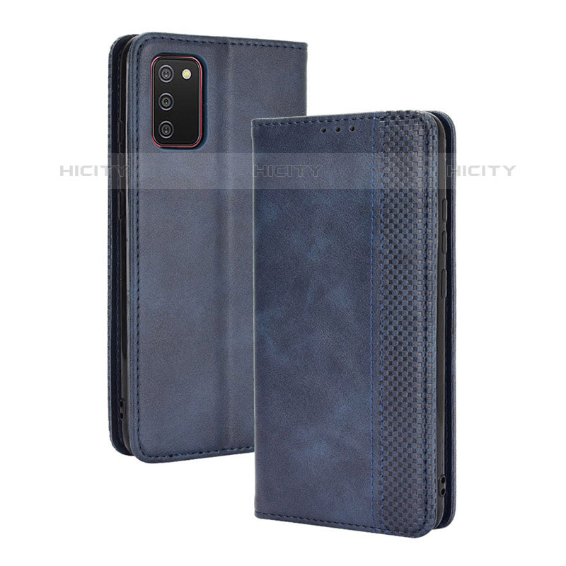 Custodia Portafoglio In Pelle Cover con Supporto BY4 per Samsung Galaxy M02s Blu