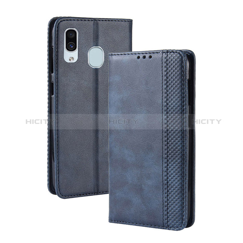 Custodia Portafoglio In Pelle Cover con Supporto BY4 per Samsung Galaxy M10S Blu