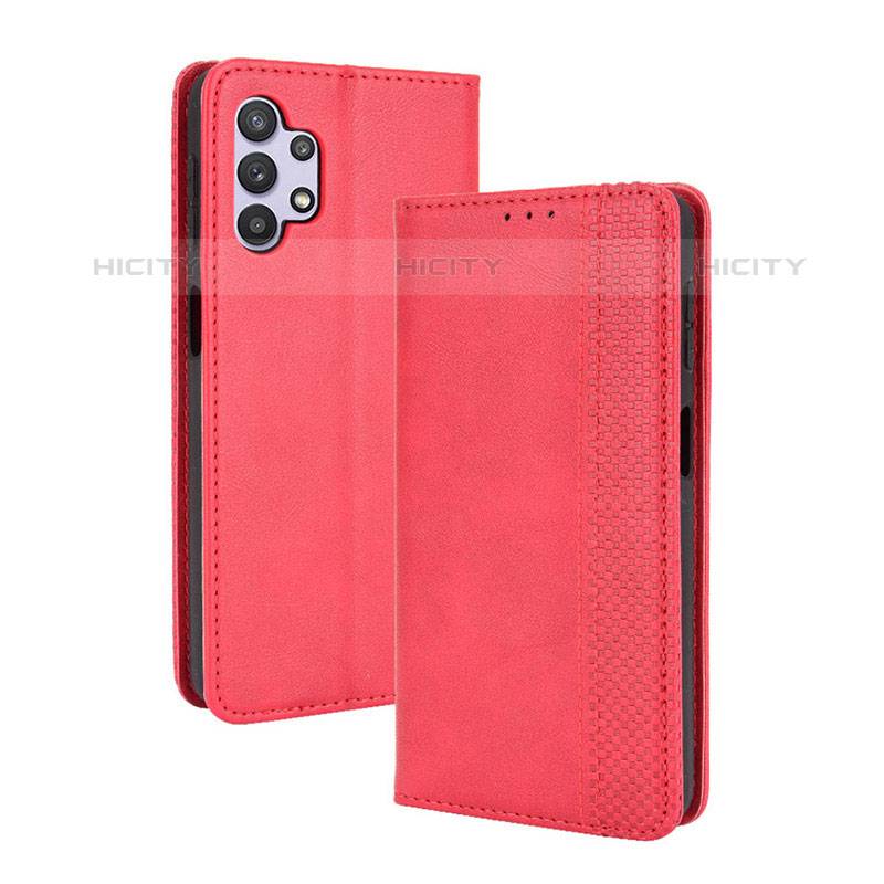 Custodia Portafoglio In Pelle Cover con Supporto BY4 per Samsung Galaxy M32 5G Rosso