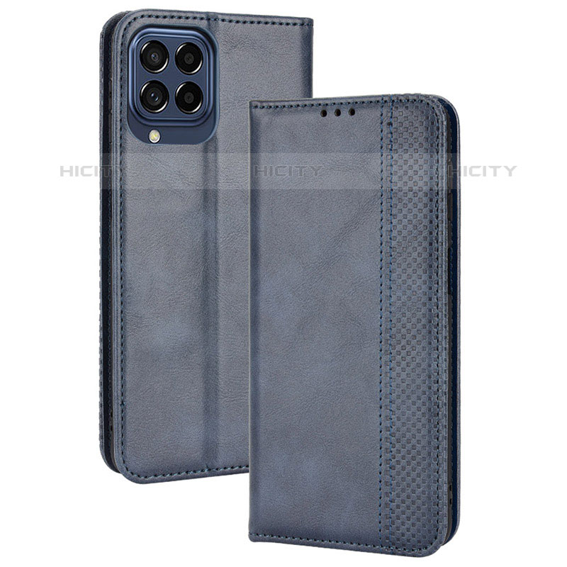 Custodia Portafoglio In Pelle Cover con Supporto BY4 per Samsung Galaxy M33 5G Blu