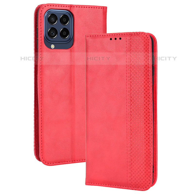 Custodia Portafoglio In Pelle Cover con Supporto BY4 per Samsung Galaxy M33 5G Rosso